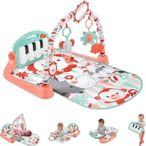 Fisher-Price Baby Playmat Kick & Play Piano Gym with Musical and Sensory Toys for Newborn to Toddler, GDL83