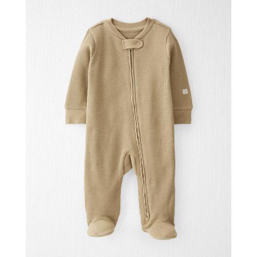 Baby Waffle Knit Sleep & Play Pajamas Made With Organic Cotton - Style,Golden Ochre