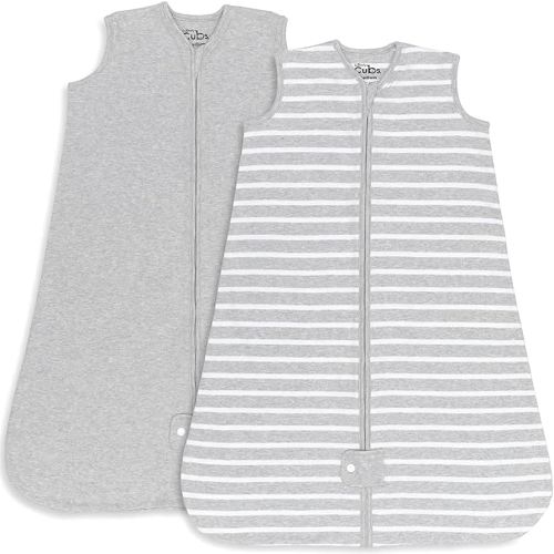 Comfy Cubs Baby Sleep Sack 0-6 Months, Small - Soft 100% Cotton Wearable Blanket for Babies & Toddlers - Breathable Sleeveless Sleep Bag for Baby with Covered Zipper - Grey