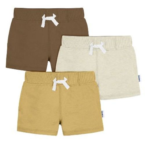 Gerber Baby And Toddler Boys' Knit Short - Green/blue/tan - 3-6 Months - 3-pack