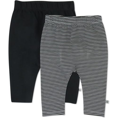 HonestBaby Multipack Harem Pants Roomy Fit Pull on Bottoms 100% Organic Cotton for Infant Baby Boys, Girls, Unisex