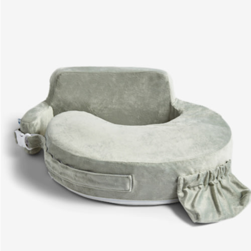 My Brest Friend Super Deluxe Nursing Pillow - Enhanced Comfort & Ergonomic Breastfeeding Pillow for Ultimate Support For Mom & Baby - Adjustable and with Handy Side Pocket, Platinum