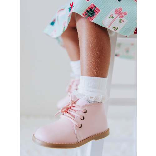 Scallop Ankle Boot - Pink