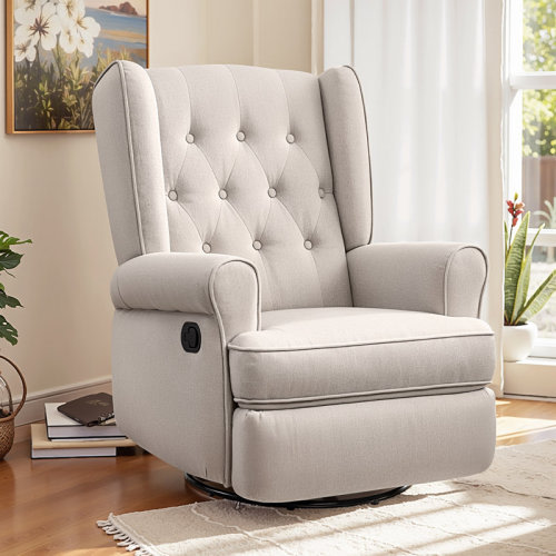 Winston Porter Venancia 30 Wide Swivel and Rocker Manual Recliner with Wing Back & Reviews | Wayfair