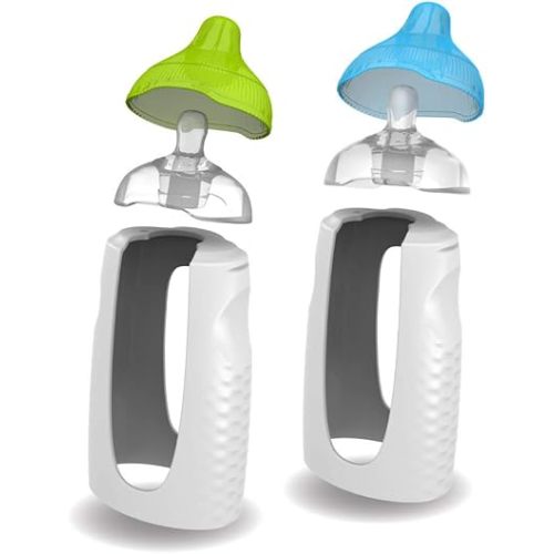 Kiinde Twist Squeeze Natural Baby Breast Milk Feeding Bottle with Nipples and Case (2 Pack)