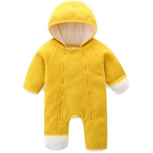Newborn Baby Fleece Jumpsuit Girls Boys Winter Hooded Coverall Romper Cute Baby Snowsuit Clothes
