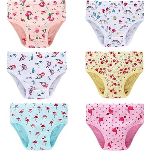 Family Feeling Girls' 100% Cotton Underwear - Comfortable & Breathable Panties for Kids