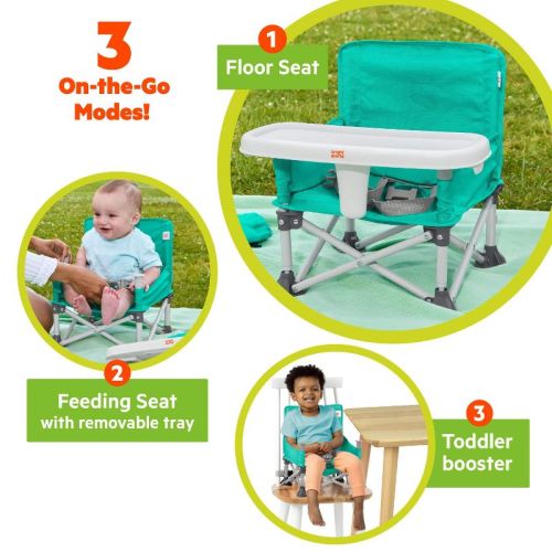 Bright Starts Pop N Sit Portable Booster Seat - Gray