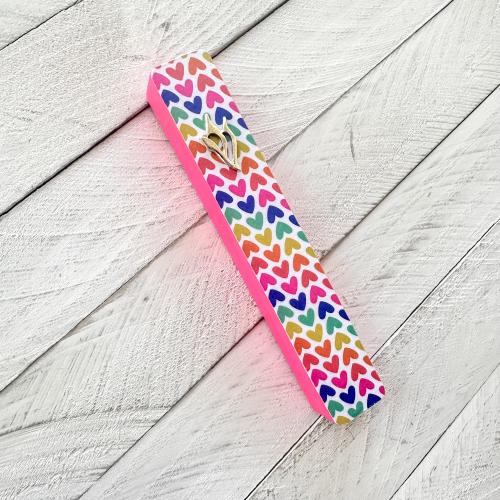 Cute Heart Mezuzah, rainbow hearts, pink, baby naming Gift, Jewish girl, baby girl, children’s Mezuzah case, kids mezuzah, non kosher scroll