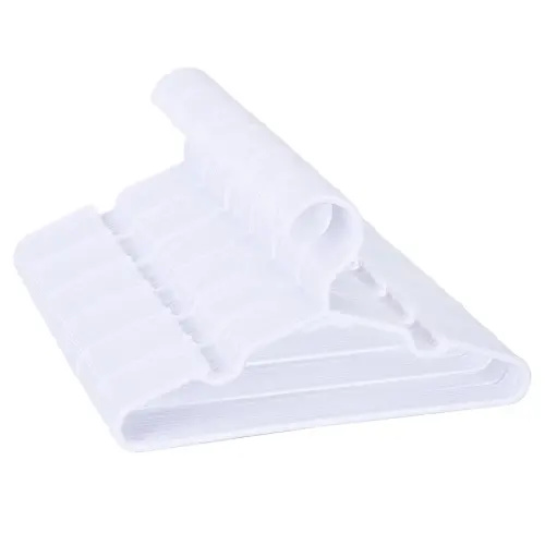 Baby Kids Hangers for Closet - 11.4 Inch 100 Pack Plastic - Children Infant Toddler Hangers for Clothes (White)