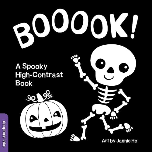 Booook! A Spooky High-Contrast Book: A High-Contrast Board Book that Helps Visual Development in Newborns and Babies While Celebrating Halloween (High-Contrast Books) Kindle Edition