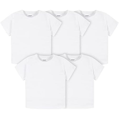 Gerber Baby Toddler 5-Pack Solid Short Sleeve T-Shirts Jersey 160 GSM