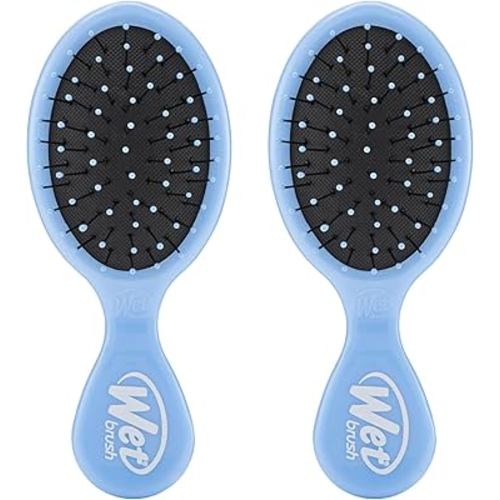 Wet Brush Detangling Brush, Mini Detangler (Sky), Wet & Dry Tangle-Free Hair Brush for Women & Men, No Tangle, Soft and Flexible Bristles for Straight, Curly, and Thick Hair (Pack of 2)