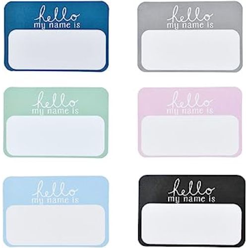 6pcs Newborn Baby Name Sticker, Hello My Name is Sticker Labels for School Office Home and Hospital Newborn Name Tag
