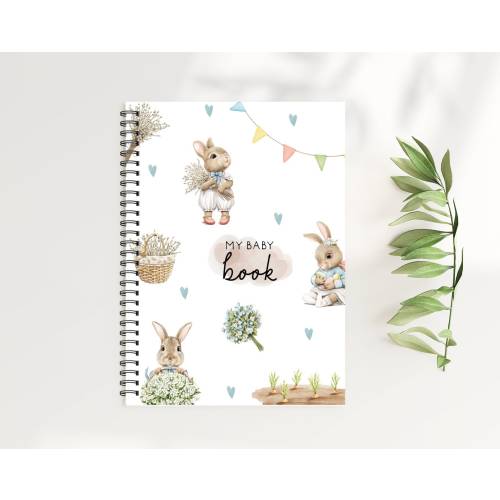 Baby Book, Baby Books, Baby Journal, Baby Shower Gift, Baby Memory Book, New Baby Gift, Baby Boy, Baby Nursery, peter rabbit baby book, BB63