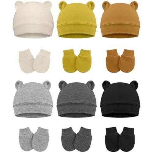 Cute Baby Mittens Newborn, No Scratch Baby Boy Mittens, Baby Girl Hat Gloves for Toddlers, Infant, Newborn
