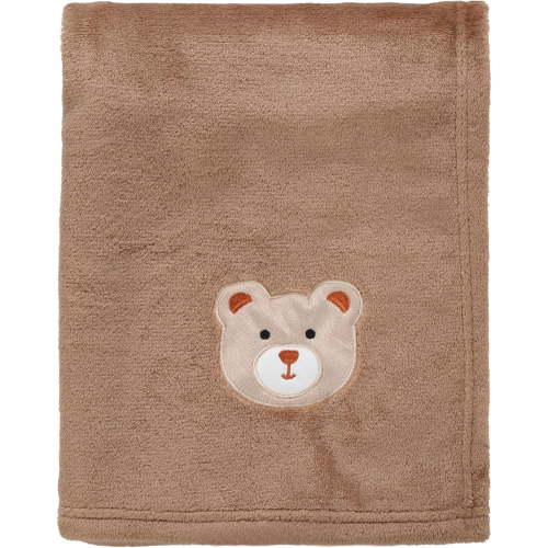 CREVENT 30''X40'' Cozy Receiving Baby Blanket, Cute Brown Bear Plush, Unisex Infant Cuddle