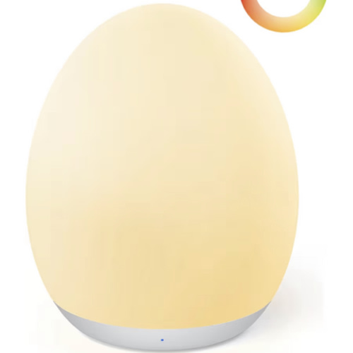 JolyWell Night Light for Kids, Baby Night Light with 7 Colors Changing Mode & Stepless Dimming, Nursery Night Light BPA Free,Rechargeable Egg Night Light for Breastfeeding 1h Timer & Touch Control