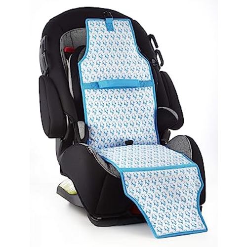 Carats Car Seat Cooler for Baby with COOLTECH - Baby Car Seat Cooling Pad (Penguin Blue)