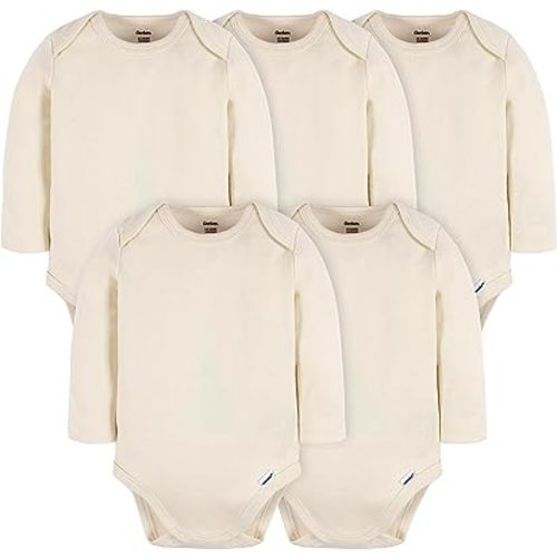 Gerber Unisex Baby Long Sleeve Solid Onesies Multi-Pack Interlock 180 Gsm