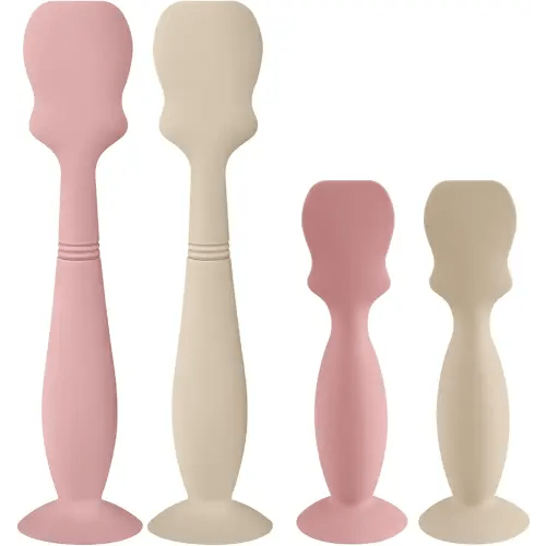 4 Pack Baby Diaper Cream Brush, Diaper Cream Spatula Applicator Silicone Baby Butt Paste Spatula for Babies, Newborn, 2 x Large Size, 2 x Small Size (2 x Sand, 2 x Blush)