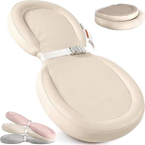 Mamatepe Baby Changing Pad, Soft, Foldable Leather Diaper Changing Pad, Waterproof & Non-Slip Wipeable, for Infant Newborn, Small 24"X16", Beige