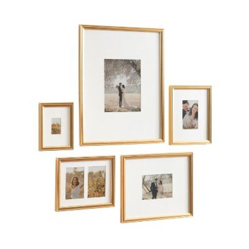 Kate & Laurel All Things Decor (Set of 5) Adlynn Wall Picture Frames Gold