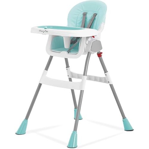 Dream On Me Portable 2-in-1 Tabletalk High Chair, Convertible Compact Light Weight High Chair, Aqua