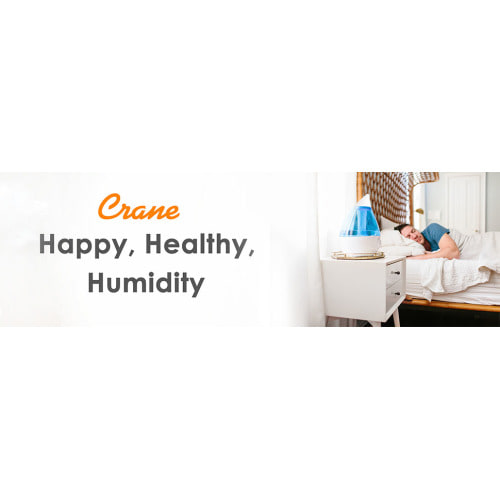 Crane Ultrasonic Humidifiers for Bedroom and Office, 1 Gallon Cool Mist Air Humidifier - Clear and White