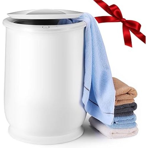 2024 Upgrade Towel Warmers Timer Function Auto Shut Off 20L Large Capacity Hot Towel Warmers Bucket Portable for Bathroom, Ideal Gift for Valentine's Day, White New