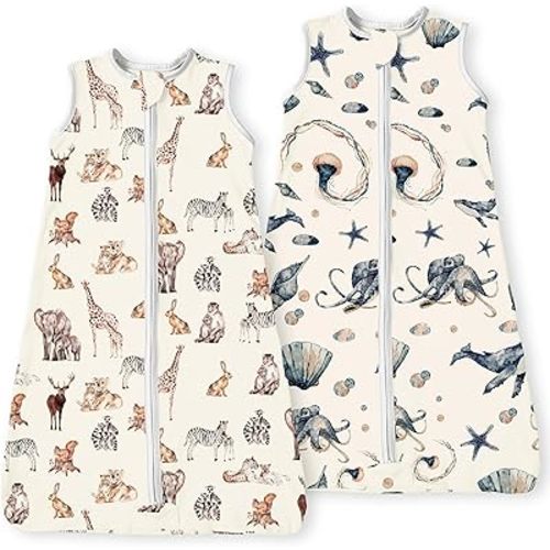 Baby Sleep Sack 0-3-6 Months Light Wearable Blanket for Babies with 2-Way Zippers, 0.5 TOG Premium Soft Breathable Sleeping Bag for Baby Boys Girls 2-Pack