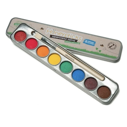 Honeysticks Non Toxic Watercolour Paint Set for Kids and Toddlers - 8 Vibrant Colours with Brush - Natural and Food Grade Ingredients - Child Safe Art Supplies - Great Gift Idea : Amazon.com.au: Toys & Games