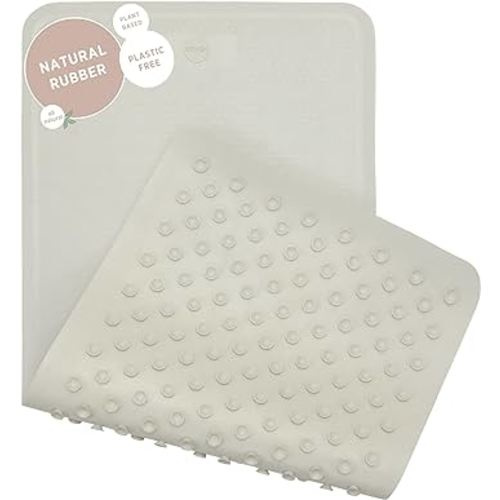 HEVEA Natural Rubber Big Bath Mat - Upcycled, Danish Design - Non Slip Bathtub Mat, 299 Suction Cups - Safe and Friendly Shower Mat for All Ages (Marble)