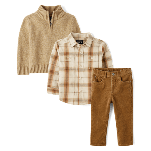 Baby And Toddler Boys Plaid 3-Piece Outfit Set - Multi clr