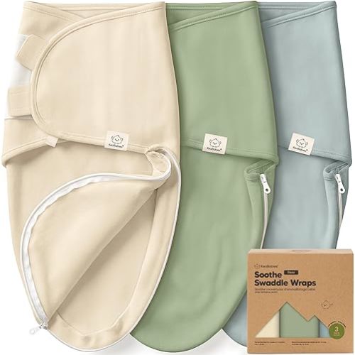 Baby Swaddle Sleep Sacks with Zipper - 3-Pack Swaddles for Newborns 0-3 Months, Infant, Baby Girls, Boys, Soft & Durable Newborn Sleep Sack, Easy Diaper Change Swaddling Blanket (Slate, OS)