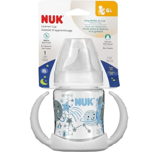 NUK Learner Cup, 5 oz, 1 Pack, 6+ Months – BPA Free, Spill Proof Sippy Cup