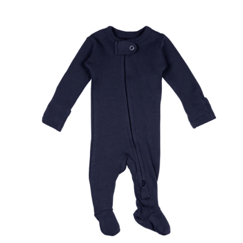 Organic 2-Way Zipper Footie in Navy – L'ovedbaby