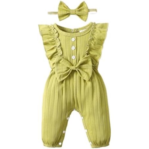 Mioglrie Newborn Baby Girl Clothes One Piece Jumpsuits Clothes Short Sleeve Rompers Summer Clothes for Baby