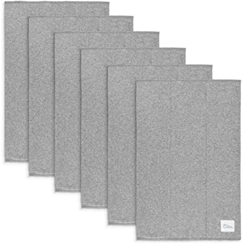 Comfy Cubs Burp Cloths 6 Pack Large 100% Cotton Washcloths Double Layered Absorbent Burping Cloth Extra Absorbent Baby Burp Cloth Extra Soft for Boys and Girls (Grey, Pack of 6)