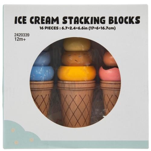 Ice Cream Wood Stacking Blocks Toy