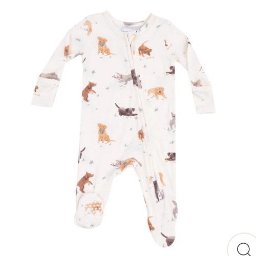 2 Way Zipper Footie - Watercolor Puppies – Angel Dear
