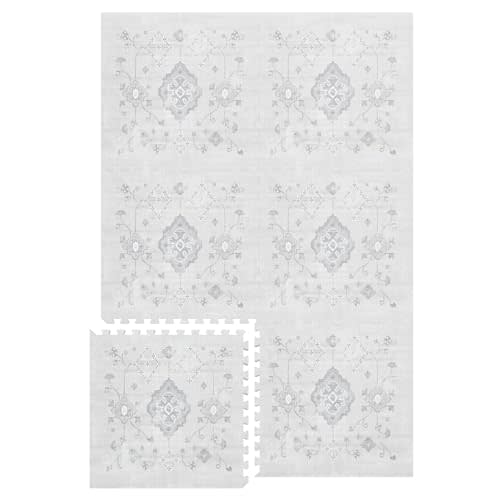 Lillefolk Baby Foam Play Mat - Baby Playmat | Tiles Interlocking Mat - Foam Baby Mat for Babies & Toddlers - Non Toxic Play Mat for Baby Tummy Time Mat (Extra Large Size 6x4 ft (6 Tiles), Ash