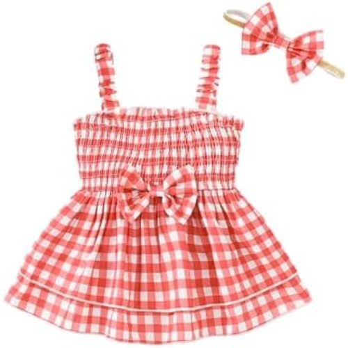 Mioglrie Baby Girl Clothes Newborn Baby Girl Outfit Infant Baby Clothes for Girls Summer Romper with Headband Clothing Set