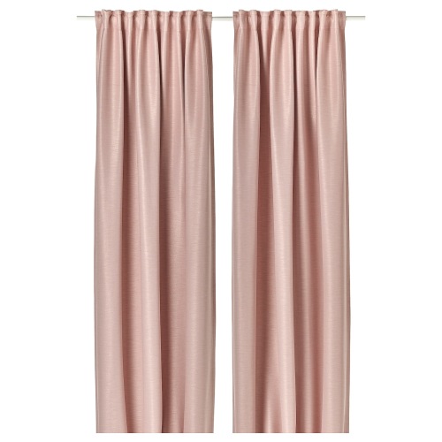 VILBORG Room darkening curtains, 1 pair - pink/with heading tape 57x84 "
