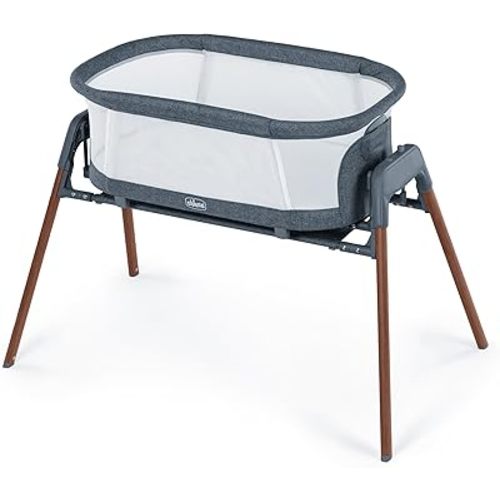 Chicco LullaGlide™ 3-in-1 Stationary Baby Bassinet, Gliding Bassinet and Portable Bassinet, Waterproof Mattress and Fitted Sheet, Travel Bassinet for Baby Includes Carry Bag | Luna/Grey