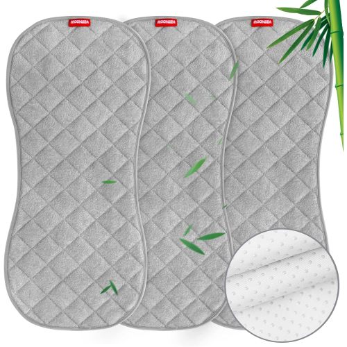 Changing Pad Liners- 3 Pack, Bamboo Terry, Non-Slip Back, Waterproof