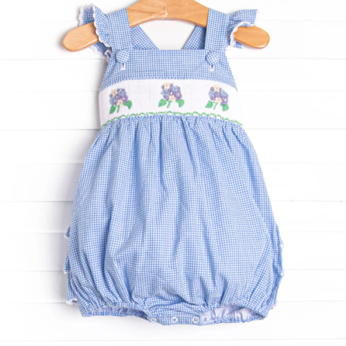 Hydrangea Honey Smocked Bubble, Blue – Stitchy Fish