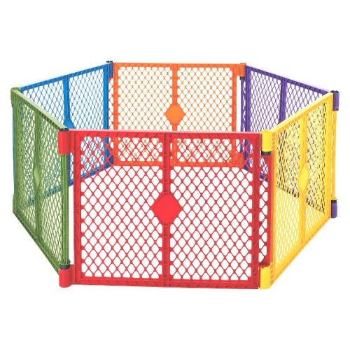 Toddleroo By North States Superyard Colorplay 6 Panel Freestanding Gate