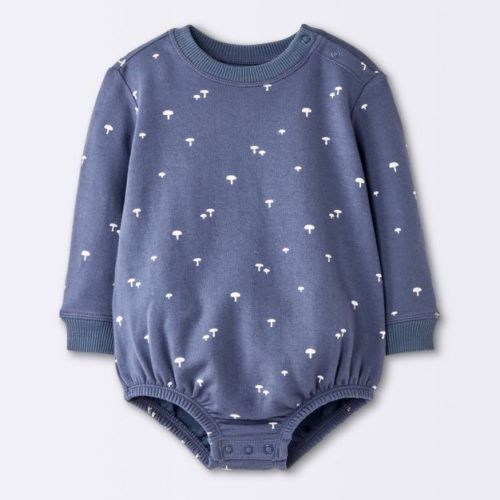Baby Boys' Mushroom Sweatshirt Romper - Cloud Island™ Navy Blue 18M
