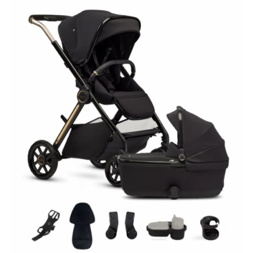 Silver Cross Reef 2 Stroller Accessory Bundle + Folding Bassinet | Espresso